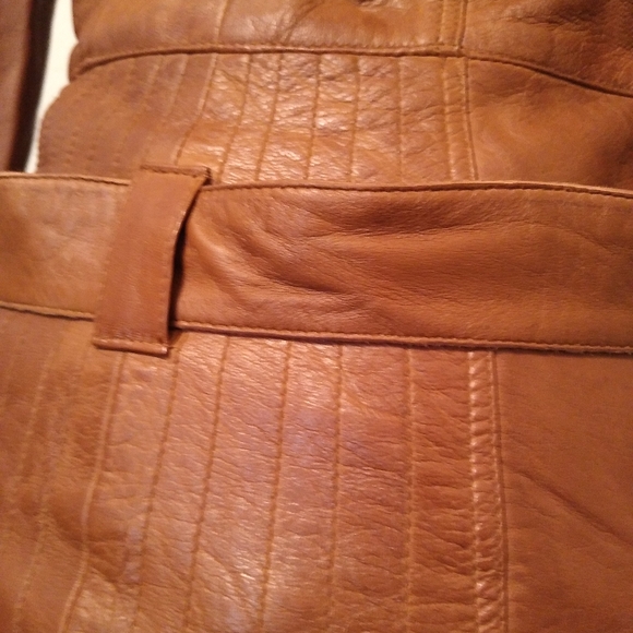 Ladies Medium Brown Leather Moto Jacket by Feminine Touch - Picture 7 of 16